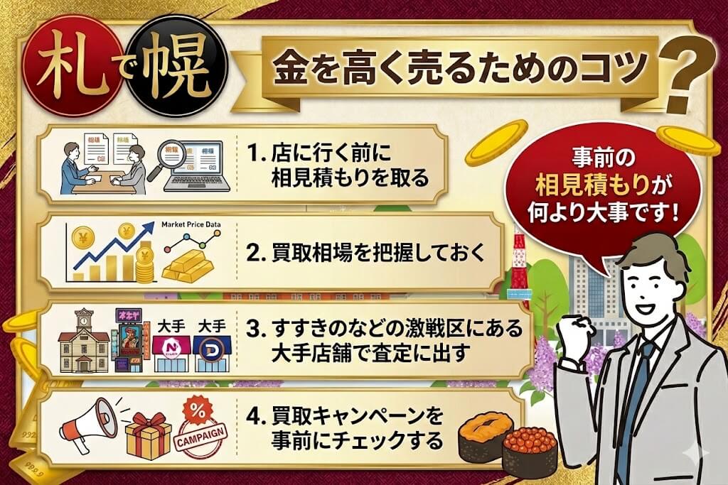 札幌で金を高く売るためのコツ