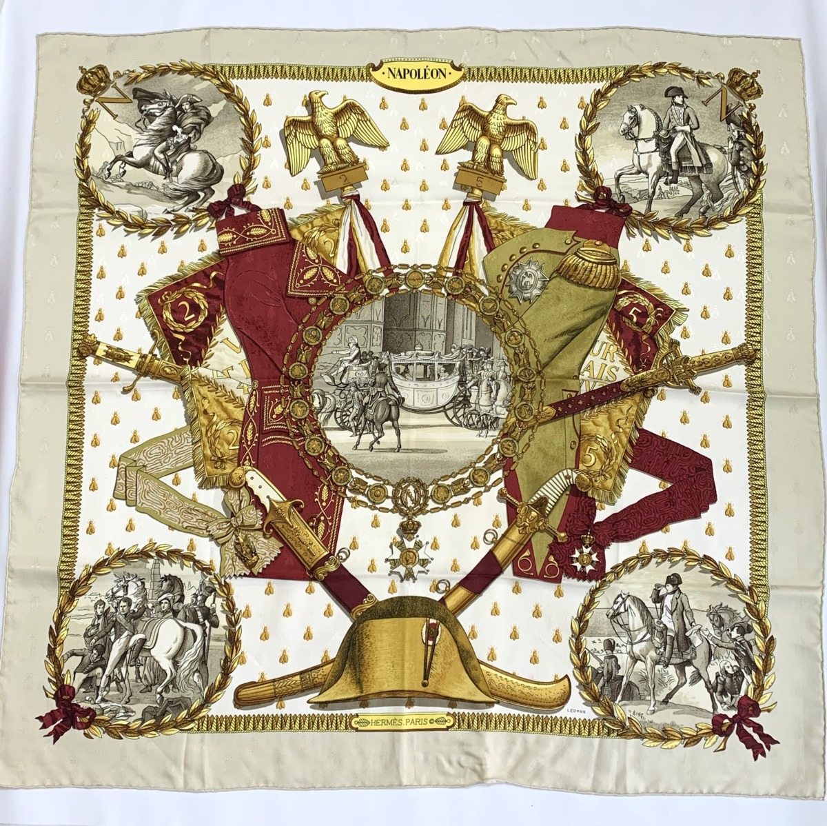 極美品 HERMES エルメス スカーフ カレ 87×87cm ナポレオン NAPOLEON 